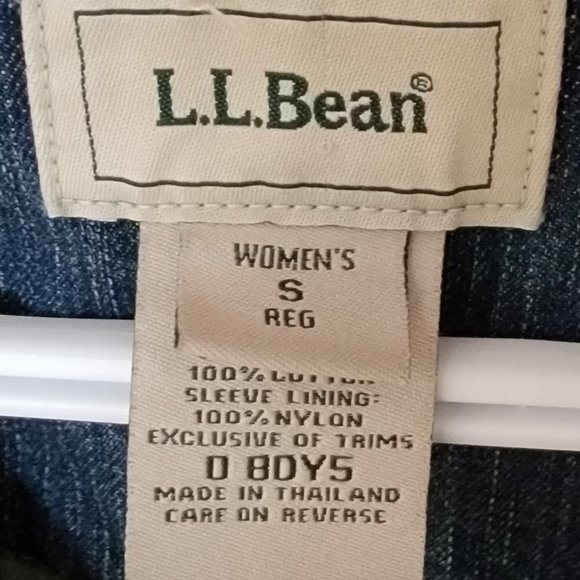 L.L. Bean Jean Jacket Button-Down Front Blue Lined Size Small (EUC) - Picture 3 of 9